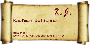 Kaufman Julianna névjegykártya